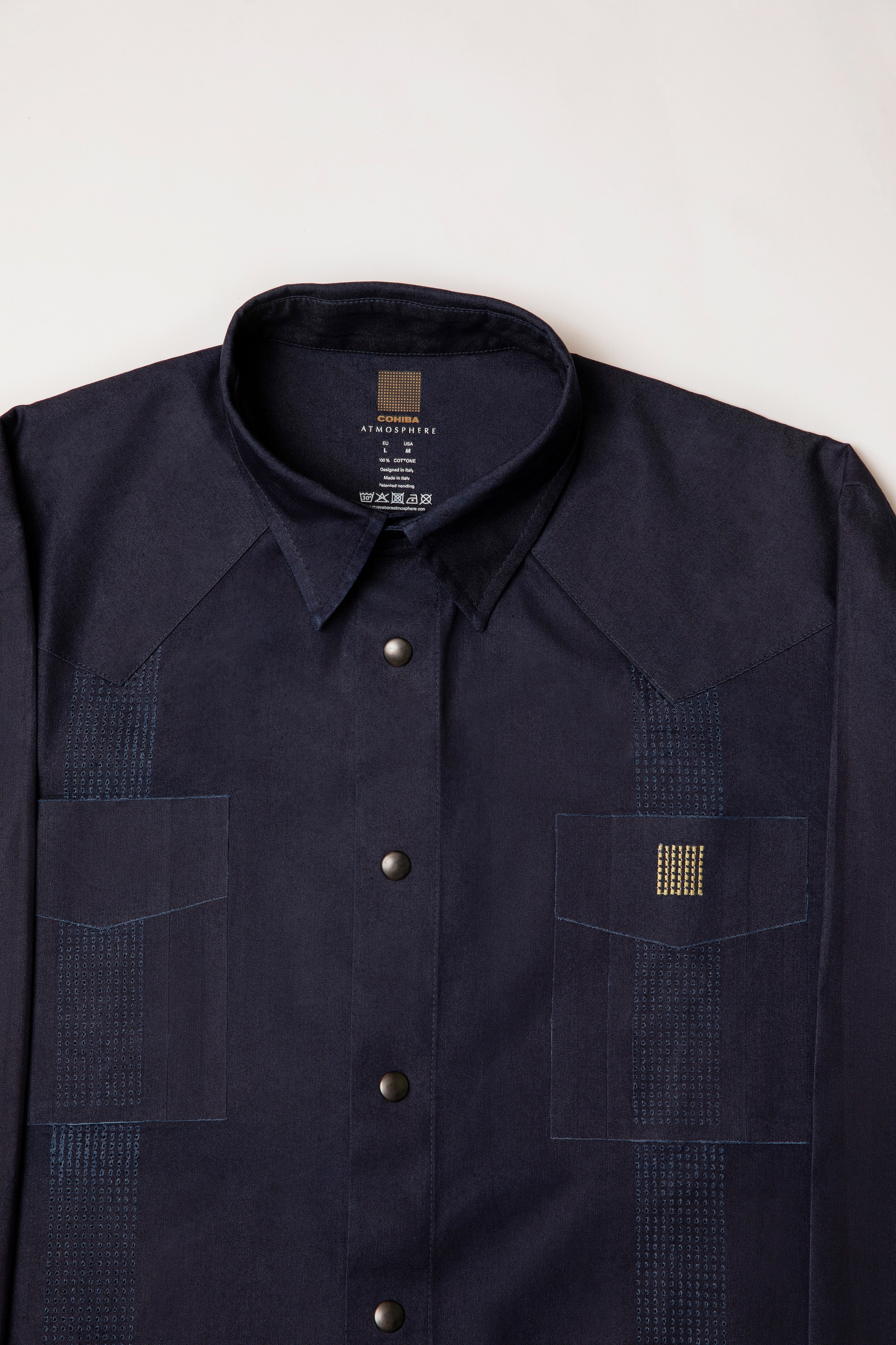 Cohiba Atmosphere Guayabera Japanese Denim - Image 4