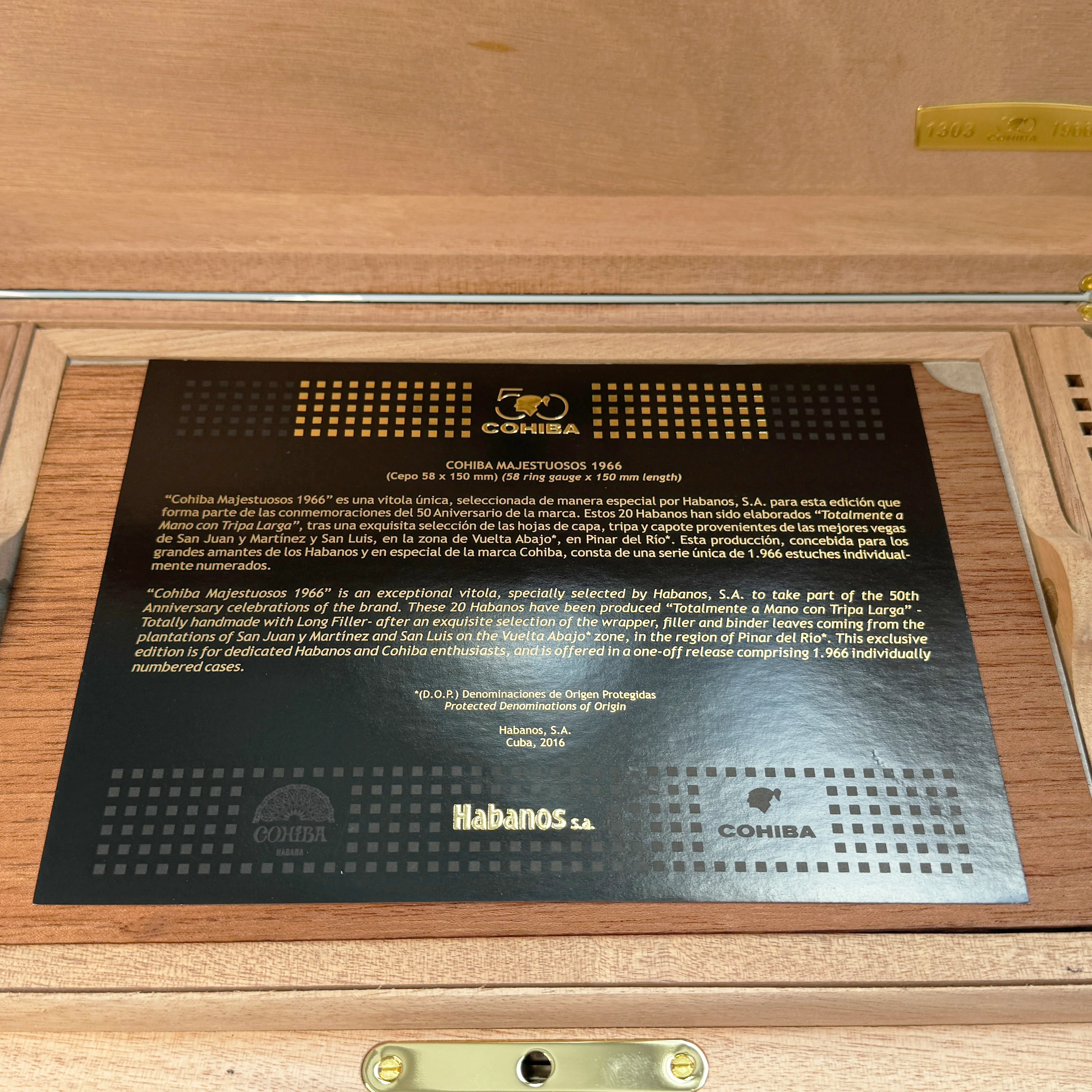 Cohiba Majestuosos 1966 - 50 Aniversario Humidor - Image 7